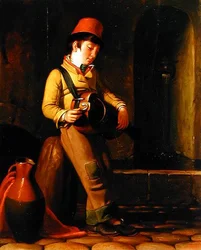 Savoyard-musiker, ca. 1836 (olje på panel)