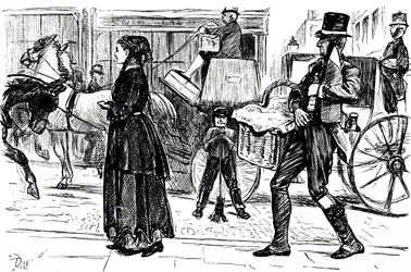 En tegneserie som skildrer de tidlige dagene til kooperative butikker. Illustrert av George du Maurier (1834-1896), en fransk-britisk tegneserieskaper og forfatter