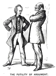 Tegneserie med tittelen "The Phrenology Argument - Again" med bildeteksten "The Futility of Argument"