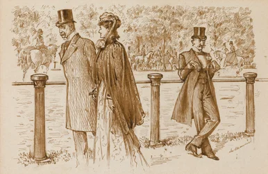 En Passant: Det er Bounderson, ikke sant? Han skulle ha blitt druknet som en rnPuppy!, Punch Magazine, 23. juli 1892 (penn og sepia blekk på papir)