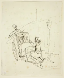 Whistler i en Hansom-drosje