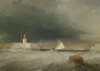 Havn på en stormfull dag