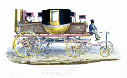 Mr. Gurneys dampvogn sett løpende i Regents Park, 6. november 1827