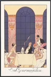 Falbalas and Fanfreluches, almanakk for 1925: "La gourmandise", av George Barbier, trykk