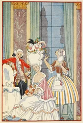 La France au 18me siècle. Fransk aristokrati fra det attende århundre.