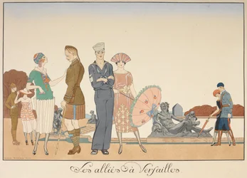 Les allierte i Versailles. Ulike representasjoner av soldater fra de allierte.