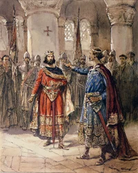 Hugues I Capet (941-996), konge av Frankrike og Adalbert de Perigord, fra l