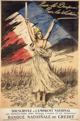 Plakat for tegning av det nasjonale lånet: «For flagget, for seieren» - illustrasjon ved Georges Bertin Scott (1873-1942), kjent som Scott de Plagnolles