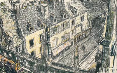En gate i Valogne, c1911