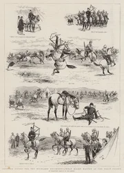 Monterte Pipers for Highland Regiments, hva som kan skje ved den første paraden