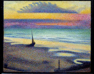 Strand i Heist (Knokke-Heist eller Knokke-Heist, Belgia). Maleri Georges Lemmen (1865-1916) Ec. Bel.