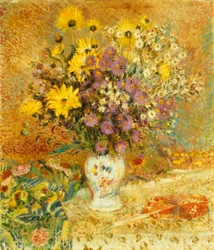 Blomstervase. Maleri av Georges Lemmen (1865–1916). Olje på lerret. Privat samling.