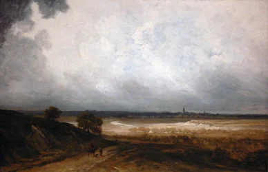 Landskap med figurer.