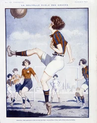 Kvinnefotball - i quot;La Vie Parisiennequot; fra februar 1922 (trykk)