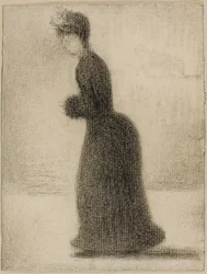 Kvinne med muffe, ca. 1884