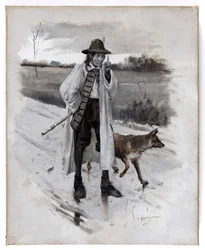 Bjørn og mann.