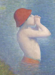 Detalj av badegjestene ved Asnières, 1884