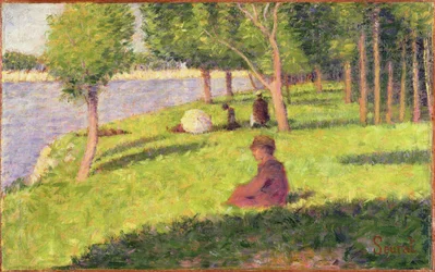 Sittende figurer, studie til En søndag ettermiddag på øya La Grande Jatte, 1884-85