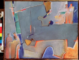 Heisekranen - maleri av Georgi Avgustovich Stenberg (1900-1933), olje på lerret