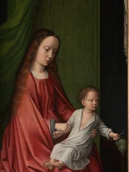 Detalj av et utvendig panel av Kristi dåp, ca. 1502-08 (olje på panel)