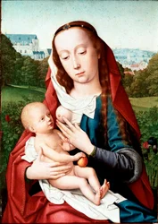 Jomfru- og barnemaleri av Gerard David (1460-1523) Madrid, Musee Lazaro Galdiano