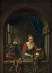 Hushjelp ved vinduet, ca. 1660