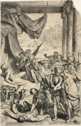 Studie for Simeon og Levi dreper sikemittene, fra Figures de la Bible