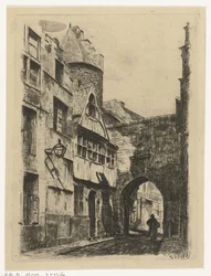 gateutsikt At the Steen i Antwerpen (tittel på objekt)