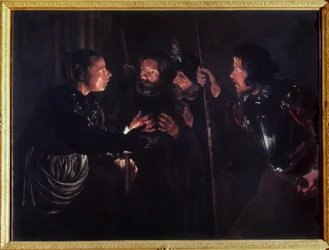 Fornektelsen av St. Peter. Maleri av Gerard Seghers (1591-1651). Olje på lerret