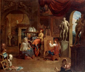 Kunstnerstudioscene, 1680-1720.