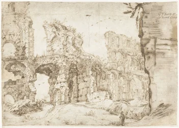 Ruinene av Colosseum, Roma, sett innenfra