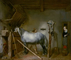 Hest i en stall, ca. 1652-54