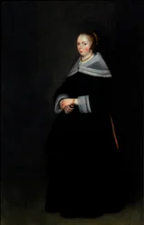 Portrett av en dame (olje på panel)