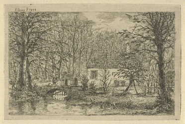Hus med bro over grøft Jegerens hus i Haagsche Bosch