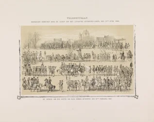 Folkets utgave. Maskerade holdt av medlemmene av Leydsche Studenten-Corps, 11. juni 1860. Hertugen av Anjous inntog i Antwerpen, 19. februar 1582. (tittel på objekt)
