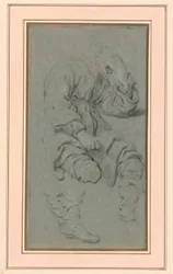 Studie av en sittende mann, for en figur i maleriet av profeten Elisja og den sunnimittiske kvinnen på Karmelfjellet (nasjonalmuseet, Warszawa inv. M.Ob.551 MNW)