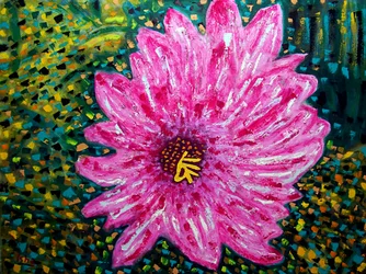 Abstrakt blomsterkunst III, 2023 (olje på lerret)