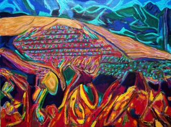 Vishnu Vineyard, 2022 (olje på lerret)
