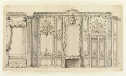 Vegghøyde av soverommet til Prince de Rohan, Hôtel de Soubise, Paris