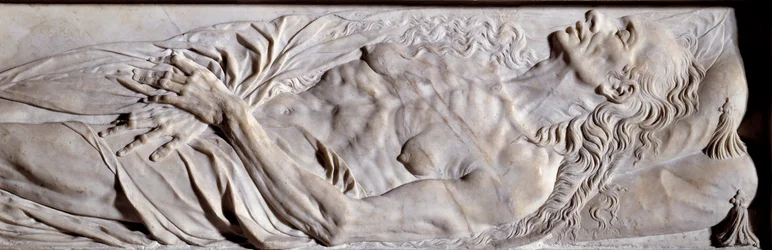 Elementer av begravelsesmonumentet til Valentine Balbiani (1518-1572), kona til Rene de Birague. Lavrelieff i marmor