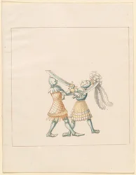 Freydal, The Book of Jousts and Tournament of Emperor Maximilian I: Combats on Foot (Jousts) (Volum III): Plate 154