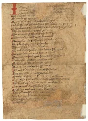 Et blad fra Das Spiegelbuch, på middelhøytysk, Øst-Schwaben, sannsynligvis Augsburg, ca. 1470-tallet (blekk på papir)