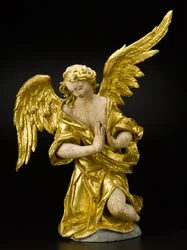 Adoring Angel, ca. 1735-1760 (tre, polykrom og bladgull)