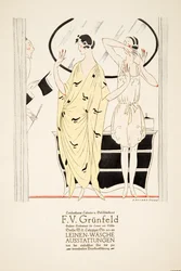 Reklame for «FV Grunfeld», fra Styl, utgitt 1922 (pochoir-trykk)