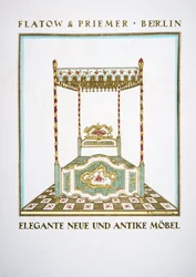Annonse for "Flatow & Priemer", fra Styl, pub.1922 (pochoir-trykk)