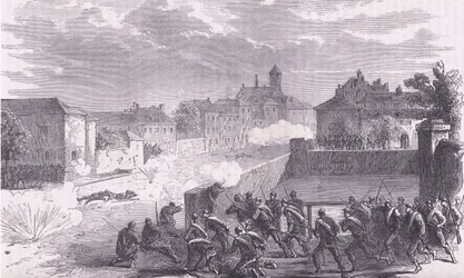 Attack on Le Bourget, Cassells History of the War between France and Germany utgitt av Cassell and Company Limited, ca. 1890 (litho)