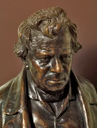 Byste av bronse av den tyske fysikeren Georg Simon Ohm (1787-1854) Nürnberg fra 1800-tallet, Swiss Post Museum