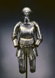 Lukk hjelm og delvis rustning i Maximilian-stil, Nürnberg, ca. 1525