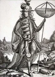 Kostyme for en fisker, pub. av Gerard Valck (1651-2-1726) ca. 1690 (gravering)