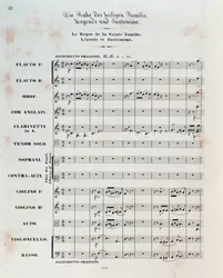 Første side av partituret til The Flight Into Egypt, op. 25, ouverture av Hector Berlioz